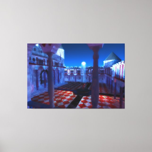 Fantastes: Courtyard of the Palace-Kanvastrycket Canvastryck (Framsida)