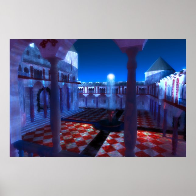 Fantastes: Courtyard of the Palace Print Poster (Framsidan)