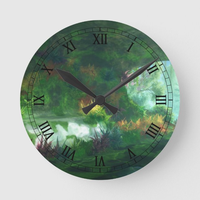 Fantastes: Dam i Marble Clock Rund Klocka (Framsida)