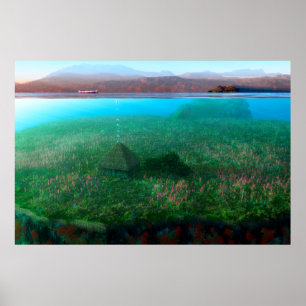 Fantastes: The Island Cottage Print Poster