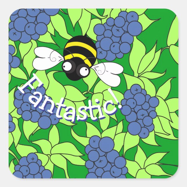Fantastic Bee Sticker Fyrkantigt Klistermärke (Framsida)