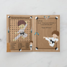 Fantastic Boys Karate Ord Search Grattis på födels Kort