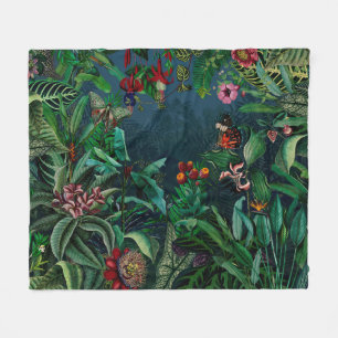 Fantastic Fabulous Midnight Rainforest Fleecefilt