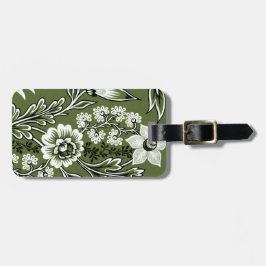 Fantastic Flowers (Moss Green) Fine Art Bagagebricka