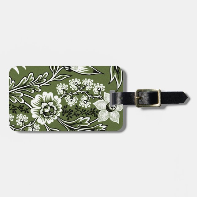 Fantastic Flowers (Moss Green) Fine Art Bagagebricka (Horisontell Framsida)