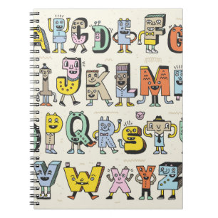Fantastic Funny Alphabet. Wacky Doodle Letters Des Anteckningsbok