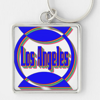 Fantastic Los Angeles 2 Keychain Fyrkantig Silverfärgad Nyckelring