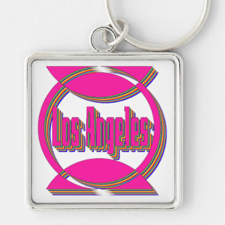 Fantastic Los Angeles 3 Keychain Fyrkantig Silverfärgad Nyckelring