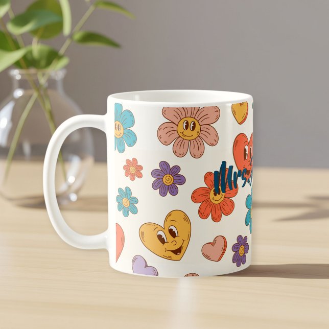 Fantastic personalized retro teacher mug with name kaffemugg (Skapare uppladdad)