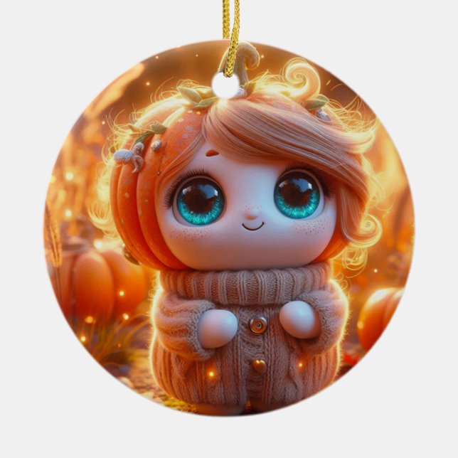 Fantastic Pumpkin Kid Julgransprydnad Keramik (Framsidan)