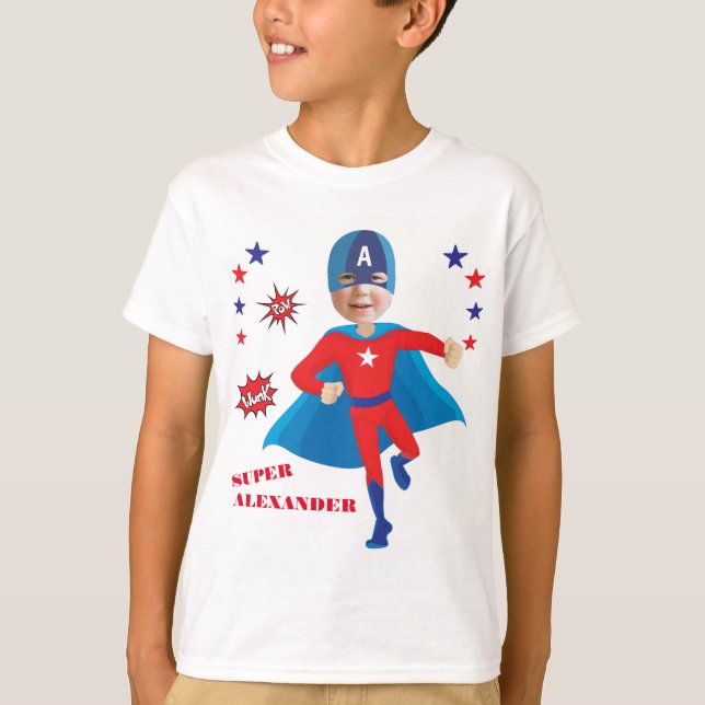 Fantastic USA Superhjälten Boy Birthday Tremendous T Shirt (Framsida)
