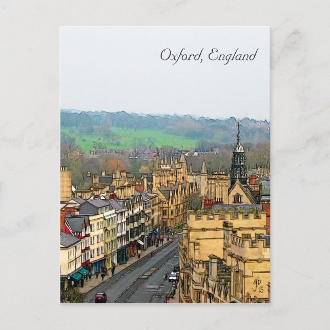 Fantastic View, Oxford, England, High Street #2 Vykort (Framsida)