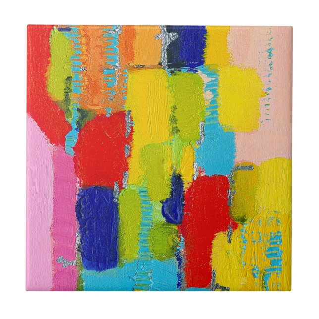 Fantastical Abstrakt Painting by Kris Taylor Kakelplatta (Framsidan)