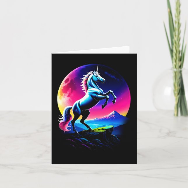 Fantastical Colorful Unicorn Wilderness Kort (Framsida)