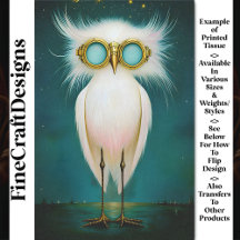 Fantastical Fluffy Cute White Bird BS8 Decoupage