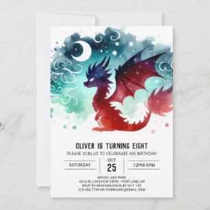 Fantastical Winged Dragon Birthday-firandet Inbjudningar