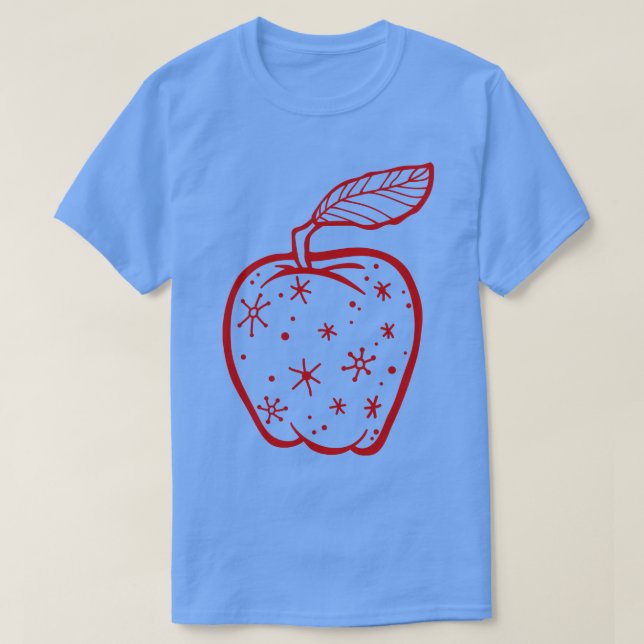 FantasticFox Apple med Stars Red T Shirt (Design framsida)