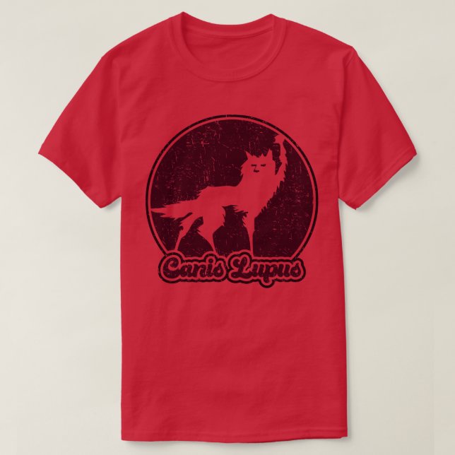 FantasticFox-Vargen Canis Lupus Retro Plum T Shirt (Design framsida)