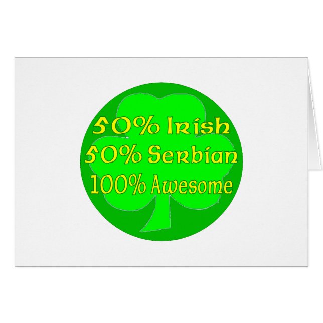 fantastisk 100% för serb för 50% irländare 50% hälsningskort (Framsidan Horizontal)
