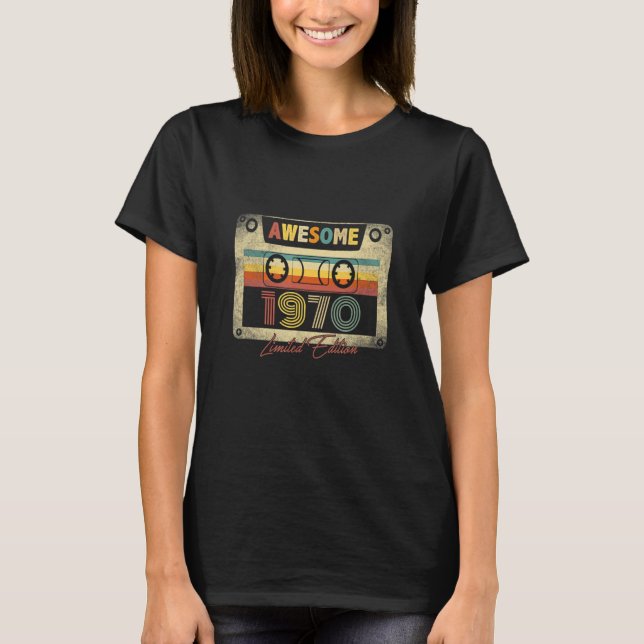 Fantastisk 1970 Retro-kassettband 53 dagar 53 år T Shirt (Framsida)