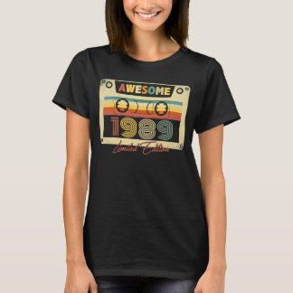 Fantastisk 1989 Retro-kassettband 34 B dag 34 år T Shirt