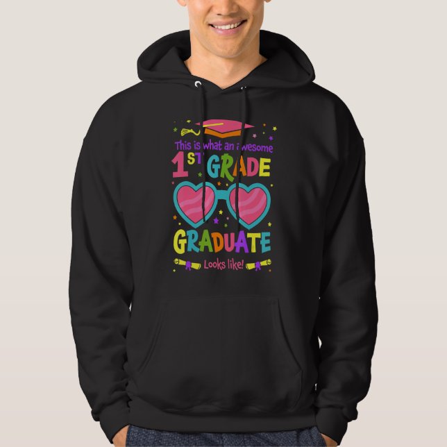 Fantastisk 1:a Klass Student liknar klassgradua Hoodie (Framsida)