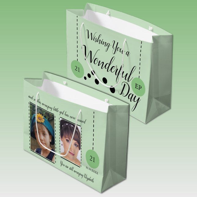 Fantastisk 21:a födelsedag namn, grönt, svarta fot (Skapare uppladdad)