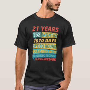 Fantastisk 21 år gammal Vintage 21:a födelsedagen T Shirt