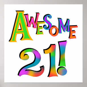 Fantastisk 21 T-tröjor och presenter på födelsedag Poster