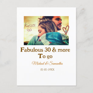 Fantastisk 30-årsjubileum lägg till namn foto datu vykort