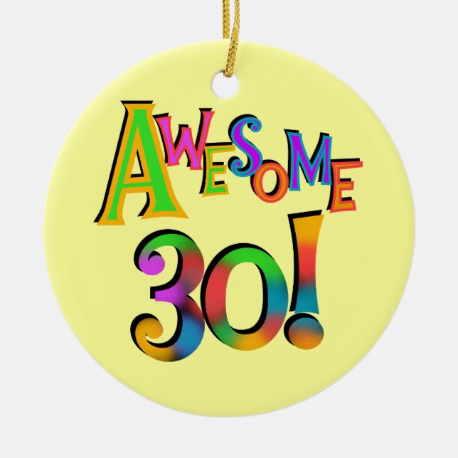 Fantastisk 30 T-tröjor och presenter på födelsedag Julgransprydnad Keramik (Framsidan)