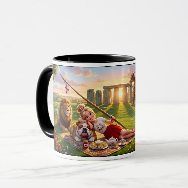 Fantastisk 3D engelsk tema kaffekopp (Framsida vänster)