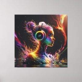 Fantastisk 3D Vatten-målning med Swirling Mönster Canvastryck