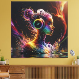 Fantastisk 3D Vatten-målning med Swirling Mönster Canvastryck