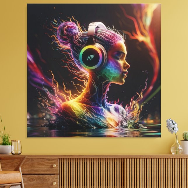 Fantastisk 3D Vatten-målning med Swirling Mönster Canvastryck (Insitu (Vardagsrum))