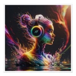 Fantastisk 3D Vatten-målning med Swirling Mönster Fototryck