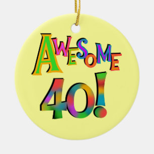 Fantastisk 40 T-tröjor och presenter på födelsedag Julgransprydnad Keramik