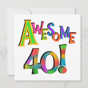 Fantastisk 40 T-tröjor och presenter på födelsedag Kort