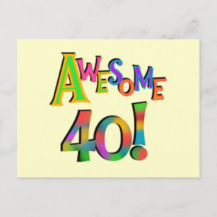Fantastisk 40 T-tröjor och presenter på födelsedag Vykort