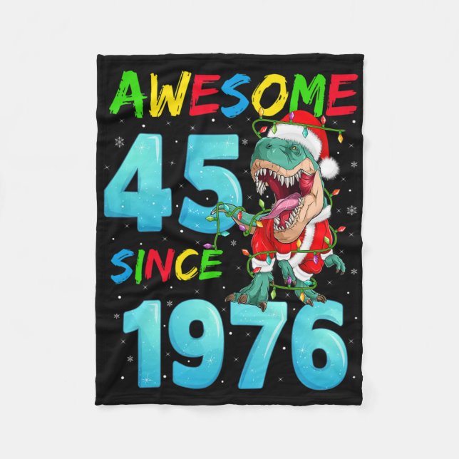 Fantastisk 45 Sedan 1976 Dinosaurie 45-årsdag Chri Fleecefilt (Framsidan)