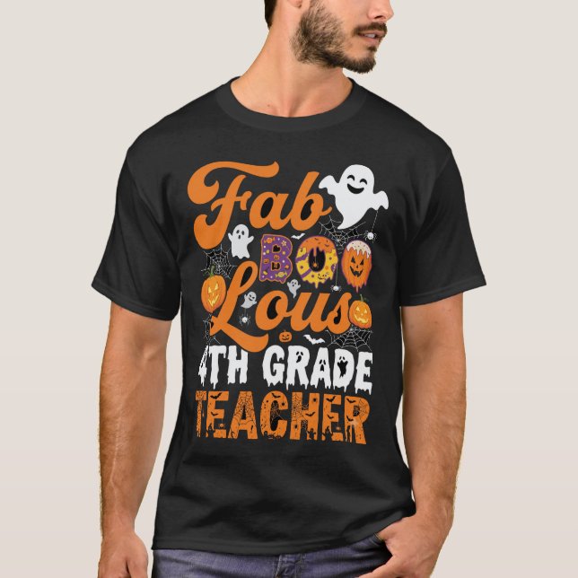 Fantastisk 4:e klass lärare Halloween T Shirt (Framsida)