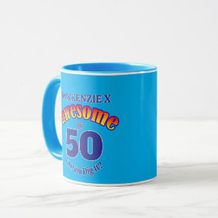 FANTASTISK 50 BLUE-födelsedag Mugg