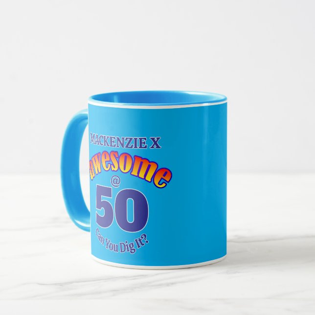 FANTASTISK 50 BLUE-födelsedag Mugg (Framsida vänster)