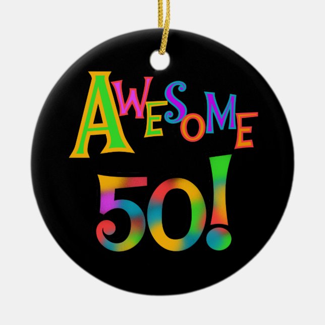 Fantastisk 50 födelsedagT-tröja och gåvor Julgransprydnad Keramik (Framsidan)