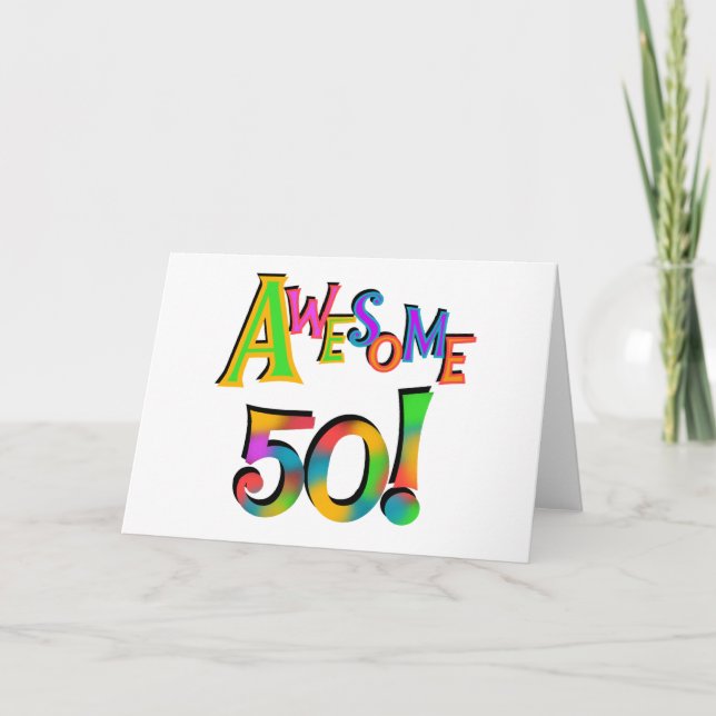 Fantastisk 50 födelsedagT-tröja och gåvor Kort (Framsida)