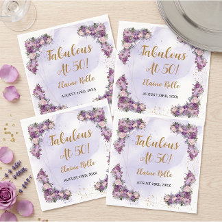 Fantastisk 50 Lila Tjej Elegant Modern Pappersservett