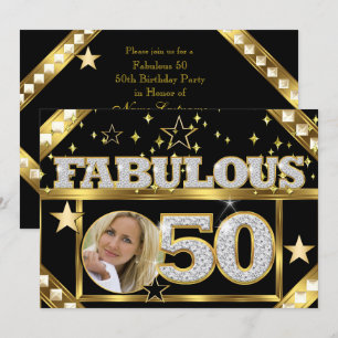 Fantastisk 50 Retro Glamour Hollywood Guld Foto 4 Inbjudningar