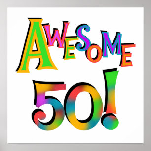 Fantastisk 50 T-tröjor och presenter på födelsedag Poster