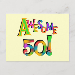 Fantastisk 50 T-tröjor och presenter på födelsedag Vykort