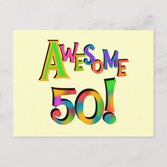 Fantastisk 50 T-tröjor och presenter på födelsedag Vykort (Framsida)